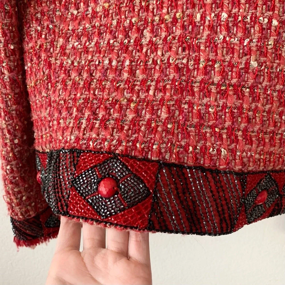 NWOT Blumarine beaded tweed jacket